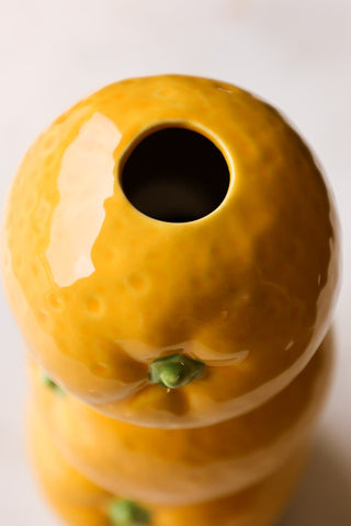 Image of the top of the Trio Of Oranges Vase