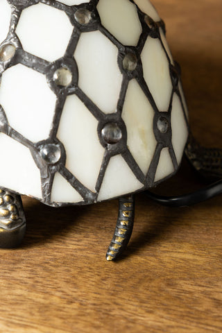 Image of the finish on the Art Deco Turtle Table Lamp