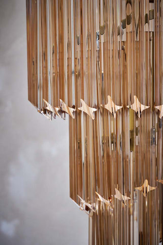 Close-up image of the Champagne Small Cabaret Chandelier