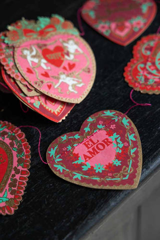 Close-up image of the Valentine Love Heart Paper Garland