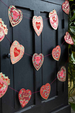 Image of the prints for the Valentine Love Heart Paper Garland
