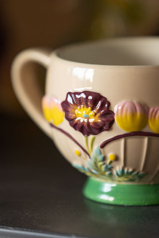 Image of the finish on the Vintage Flower Mug
