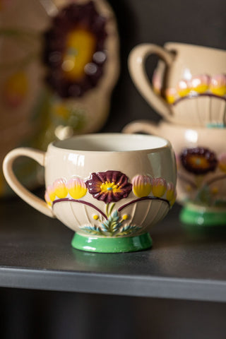 Lifestyle image of the Vintage Flower Mug