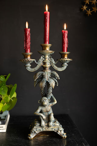 Image of the Vintage Gold Monkey Candelabra