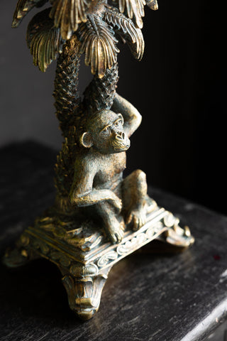 Image of the base of the Vintage Gold Monkey Candelabra
