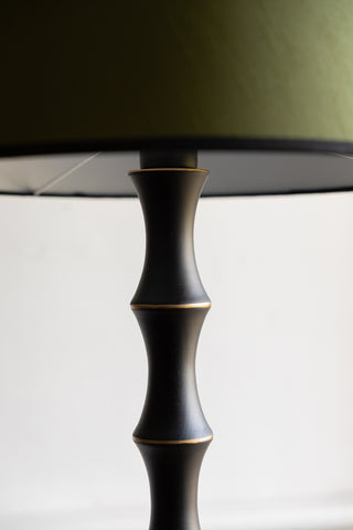 Close-up of the design of the Vintage-Inspired Floor Lamp With Green Lampshade.