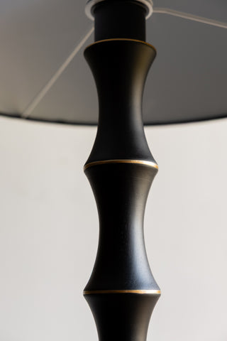 Close-up of the design of the Vintage-Inspired Floor Lamp With Green Lampshade.