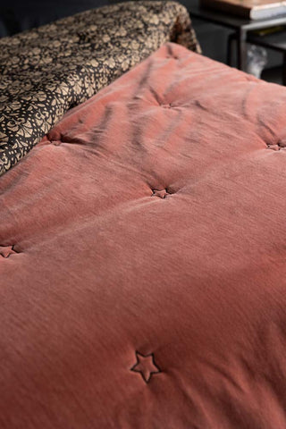 Image of the Vintage Pink Reversible Velvet Throw