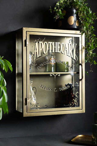 Lifestyle image of the Vintage-Style Apothecary Wall Cabinet