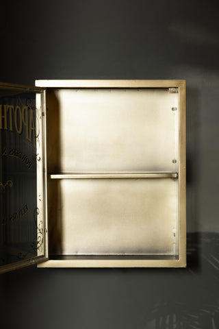 Image of the inside of the Vintage-Style Apothecary Wall Cabinet