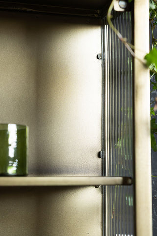 Image of the finish on the Vintage-Style Apothecary Wall Cabinet