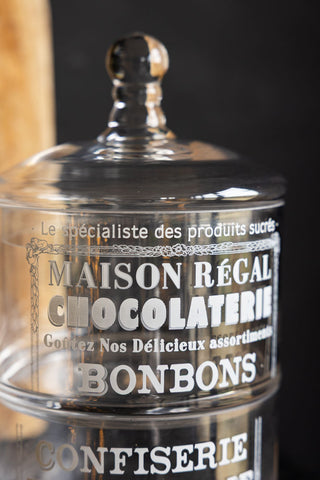 Close-up image of the Vintage-Style Glass Storage Jar with Lid