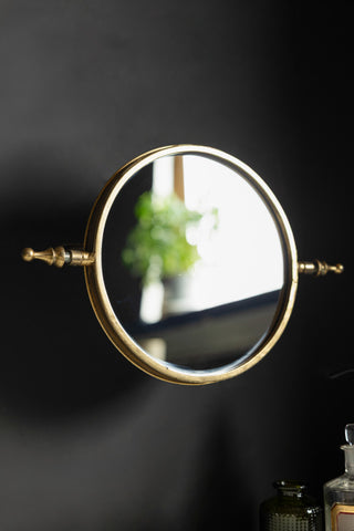 Image of the Vintage-Style Gold Vanity Wall Mirror