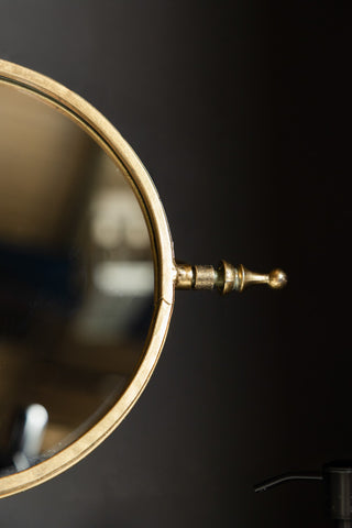 Close-up image of the Vintage-Style Gold Vanity Wall Mirror