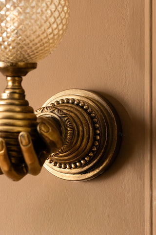 Close-up image of the Vintage-Style Hand Wall Light