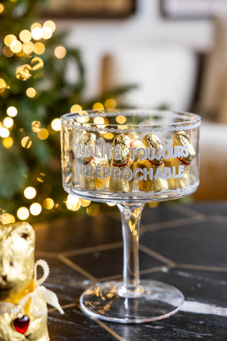 Lifestyle image of the Vintage-Style Stemmed Glass Storage Jar with Lid