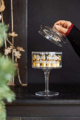 Image of the Vintage-Style Stemmed Glass Storage Jar with Lid