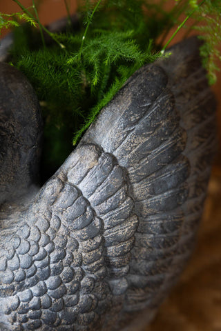 Detail image of the Vintage-Style Swan Planter