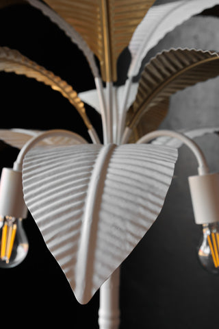 Detail image of the White Palm Tree Floor Lamp
