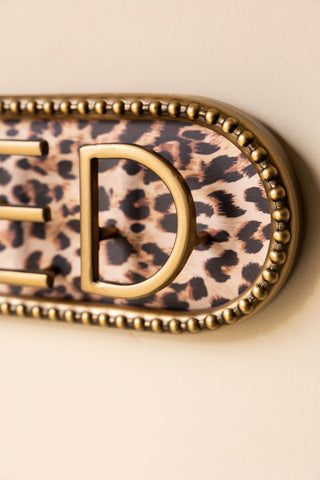 Image of the detail on the Vintaged-Style Leopard Print Wall Hooks