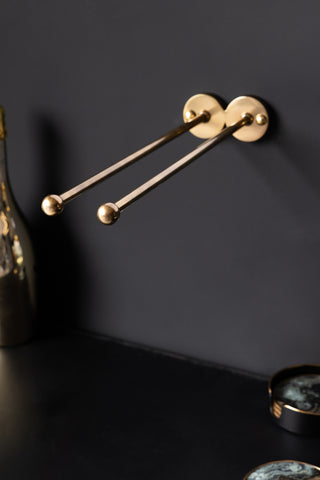 Image of the Wall Mounted Brass Wine Glass Holder
