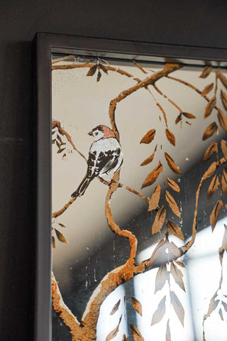 Detail image of the Weeping Willow Tree & Bird Mirror. 