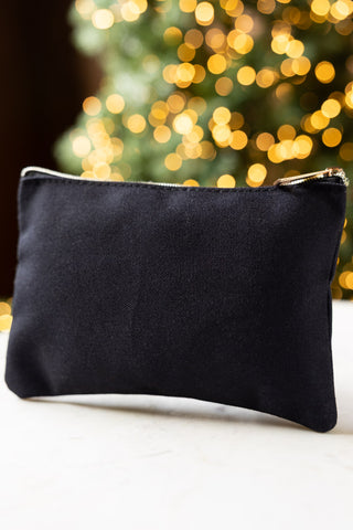 The back of the Weirdo Black Canvas Pouch. 