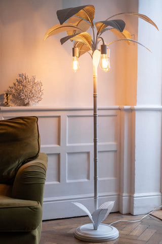 Image of the White Palm Tree Floor Lamp on
