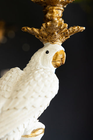 Image of the colour for the Large White Ornate Parrot Candlestick Holder