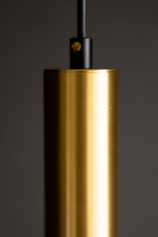 Image of the top of the White Ribbed Glass & Gold Ceiling Light