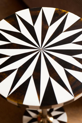 Close-up image of the White & Chocolate Brown Star Side Table