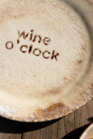 Image of the finish on the Wine O'Clock Ceramic Side Plate