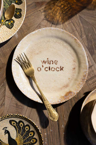 Lifestyle image of the Wine O'Clock Ceramic Side Plate