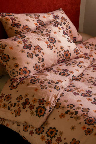 Woodstock Floral Cotton Muslin Bedding Set, showing a closer view of the pillowcases.