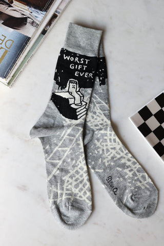 Lifestyle image of the Worst Ever Gift Mens Crew Socks