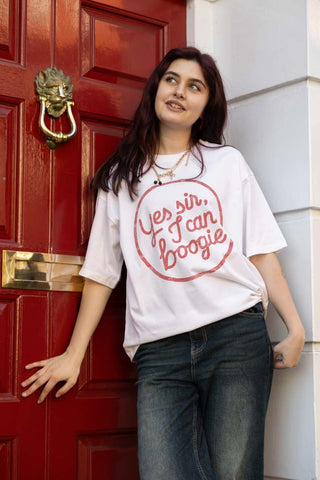 Image of the Yes, Sir, I Can Boogie T-Shirt in White - Available in 6 Sizes
