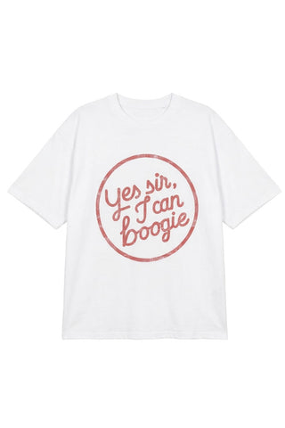 Image of the Yes, Sir, I Can Boogie T-Shirt in White - Available in 6 Sizes on a white background