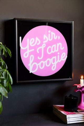 Lifestyle image of the Yes Sir, I Can Boogie Framed Light Box