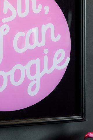 Close-up image of the Yes Sir, I Can Boogie Framed Light Box