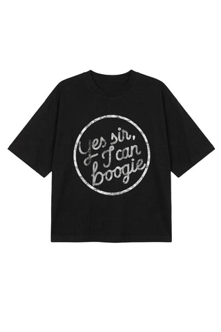 Image of the Yes, Sir, I Can Boogie T-Shirt in Black - Available in 6 Sizes on a white background