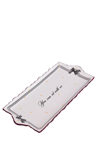 Image of the You Can Sit With Us Detailed Ceramic Serving Plate on a white background