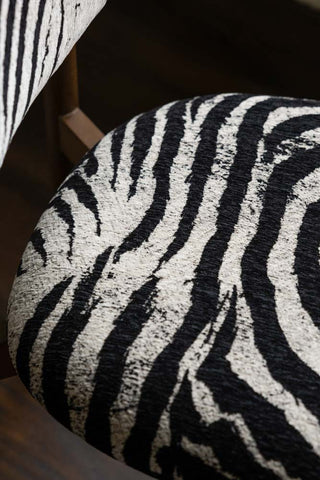 Image of the material on the Set of 2 Zebra Print Velvet Dining Chairs