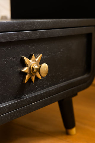 Close-up image of the Black & Gold Ringo TV Unit