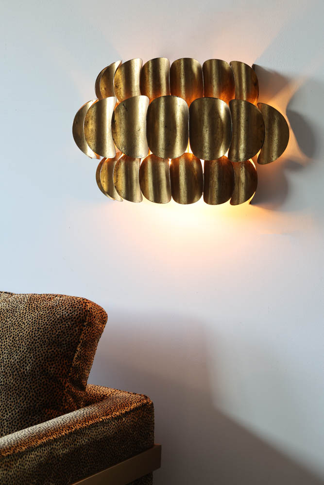 Antique Brass Curve Disc Wall Light – Rockett St George