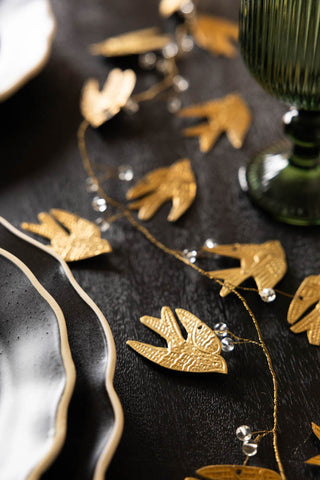 Detail image of the Antique Gold Doves Decorative Christmas Garland