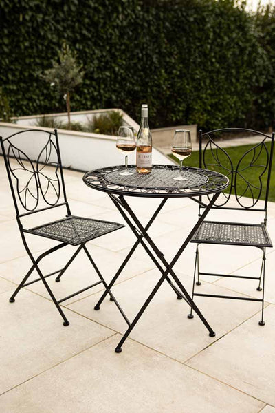 black butterfly metal patio chair