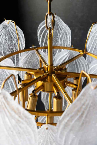 Image of the top of the Frosted Leaves Chandelier