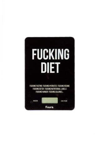 Cutout image of fucking diet kitchen scales on a white background. 