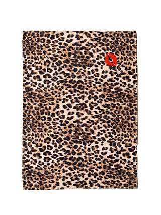 Cutout image of the Leopard Love Print Tea Towel.