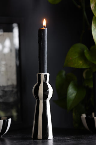 Image of the pattern for the Black & White Stripe Candlestick Holder